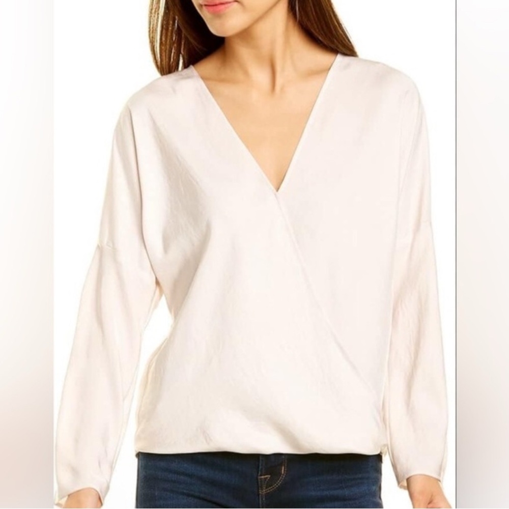 Vince Soft Cream Wrap Blouse
